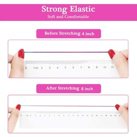 Elastic Band for Bracelets, Elastic Nylon Cord, Rubber Bands, Nylon Thread, Colourful Tear-Resistant Jewellery Band, Rainbow Thread, Elastic Jewellery Thread, Rubber Thread, Bead Band, Crafts (1 mm,