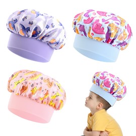 atnayo 3PCS Silk Bonnet for Sleeping Kids, Baby Bonnet for Hair Sleep Cap Multicolour