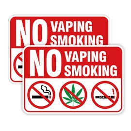 Sigicanage No Smoking No Vaping Sign 03, No Smoking Vaping Symbol Signs, 10 x 6.75Inches, UV Protected, Weather/Fade Resistant, Easy to Install 2 pack