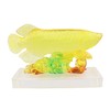 7" Feng Shui Yellow Arowana Fish Statue on Glass Base