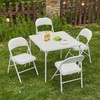 KAIHAOWIN Square Folding Table Vinyl Upholstery Card Table Dining Party