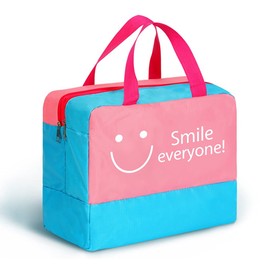 Formemory Pool Bag Beach Bag Double Layer Wet/Dry Separation Large Capacity Waterproof Gym Bag Tote Bag for Girls Boys Fitness Sports Yoga Bag Swimming Bag (Pink + Blue)