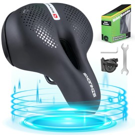 ZCYLPT Bike Seat,Comfortable Soft Wide Bike Saddles with Reflectors,Breathable Waterproof Bicycle Seat Fits MTB Mountain Bike, Folding Bike, Road Bike, Spinning Bike, Exercise Bikes