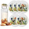 Sourdough Starter Jar Covers for Mason Jars, 5Pack Hens Farmhouse