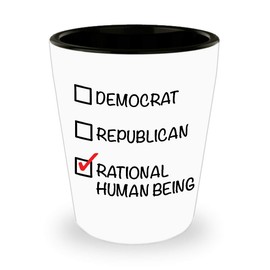 HollyWood & Twine Libertarian Shot Glass Independent Voter Political Gag Gifts Rational Human Being Funny Shot Glasses