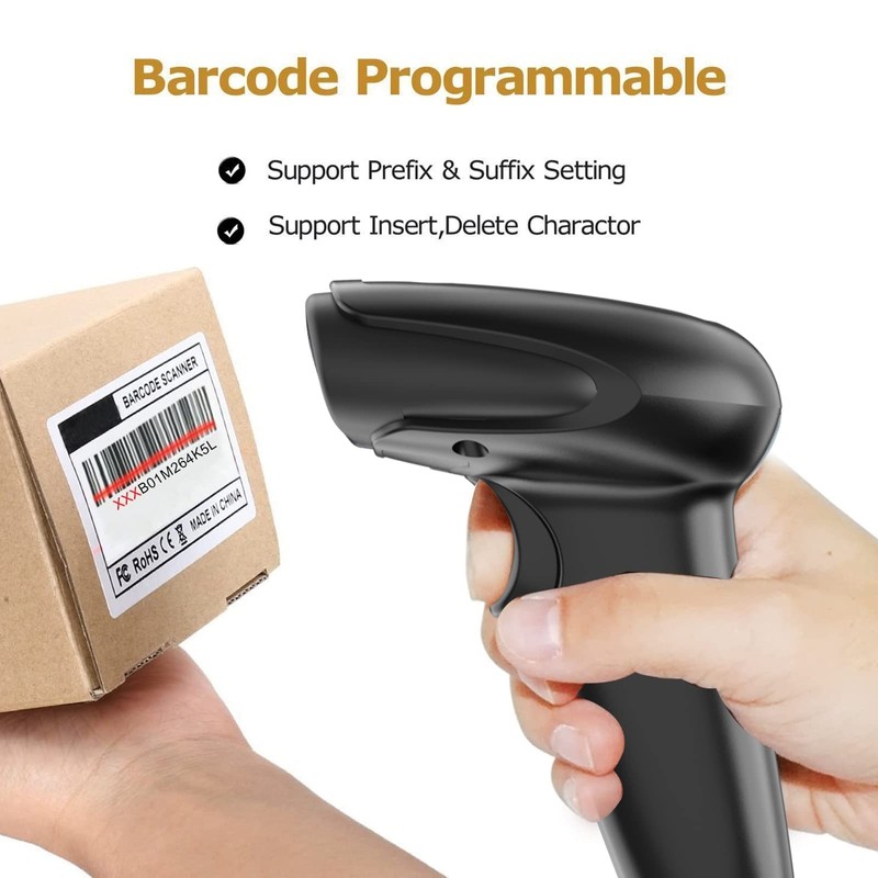 USB Wireless Barcode Scanner,Symcode 2.4GHz Handheld Automatic 1D Laser Barcode