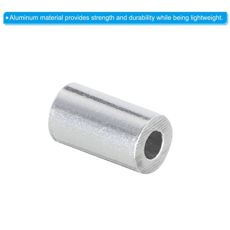 sourcing map 1/16" 1.5mm Aluminum Crimping Loop Sleeve Single Round