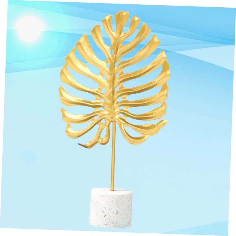 Ipetboom Golden Iron Monstera Leaf Ornament Large Artistic Desktop Decoration