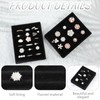 Xyembu 2 PCS Black Velvet Stackable Ring Organizer Tray, Earrings