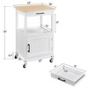 Yaheetech Rolling Kitchen Island with Single Door Cabinet, Kitchen Cart