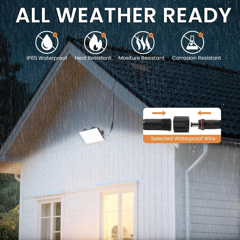 LumiZen Solar Outdoor Lights, 3800LM LED Flood Lights with 16.4
