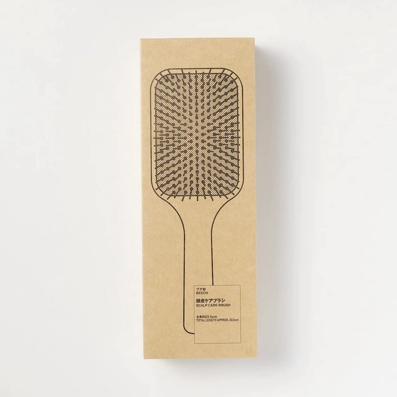 MUJI 82575149 Beech Wood Scalp Care Brush, Total Length 9.3
