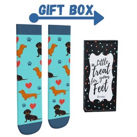 Cavertin Women's Socks Dachshund, Horse, Flamingo, French Bulldog, Golden Retriever, Bee, Elephant, Cow, Chicken, Fox, Retirement, Grandma, Mom (Dachshund)