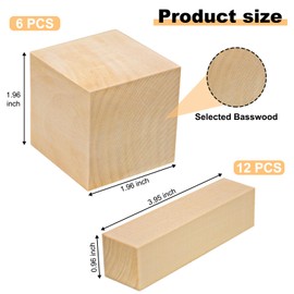 stusgo Basswood Carving Kit, 18 Pcs Basswood Carving Blocks, Carving Wood, Two Sizes Whittling Wood Blocks, for Kids and Adults