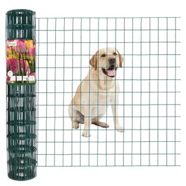 FOREHOGAR Green PVC Coated Welded Wire Fence 36 Inch x 25 Foot, 2 Inch x 3 Inch 16GA, Garden Border Fencing Roll Vinyl Coating Metal Wire Mesh for Yard Vegetable Plant Protection Poultry Netting