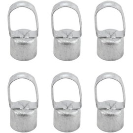 Chain Link Fence Loop Caps - Heavy Duty - Galvanized Steel - Chain Link Fence Parts Eye Top Loop Cap (Galvanized Steel Fence, 1-7/8" x 1-3/8" - 6 Pack)