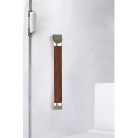 Solid Wood Japanese Style Bathtub Grab Bar, Bathtub Wall Mounting Assist Straight Handrail, Safety Non-Slip Support Rails for Elderly, Towel Rack (Color : Black Walnut, Size : 34cm)