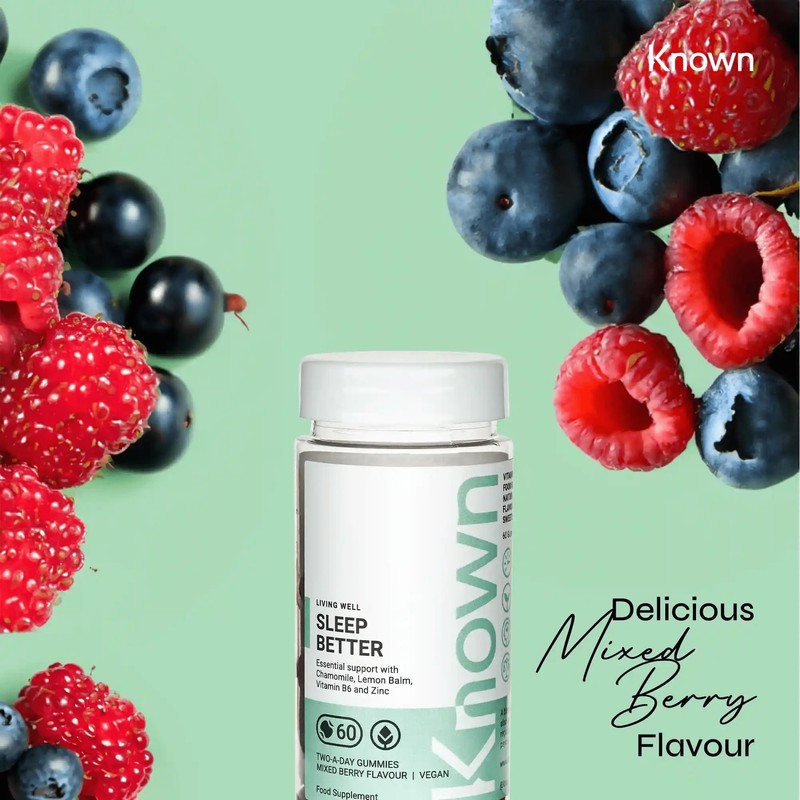 Vegan Sleep Better Mixed Berry Flavoured Gummies by Known Nutrition