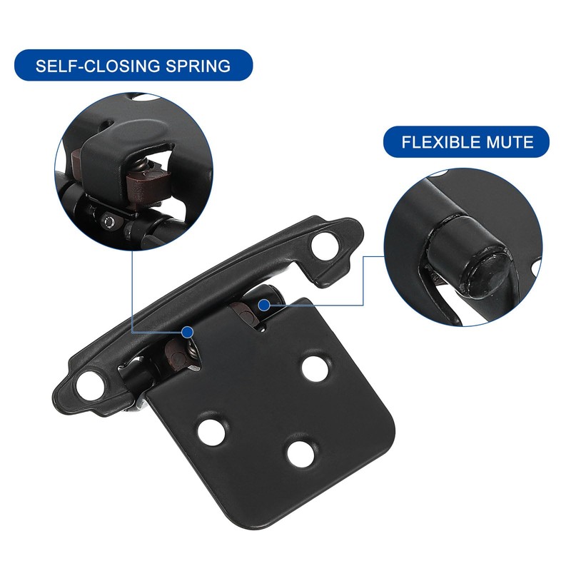 sourcing map Cabinet Kitchen Inset Hinges, 2Pcs 1/2" Overlay Semi-Concealed