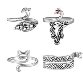 4 anillos de ganchillo para tejer para dedos de metal, guía de hilo abierto