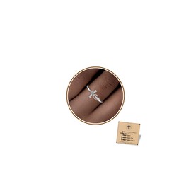 Btysun Christian Gift, Cross Rings for Women Confirmation Gifts for Teens Adjustable Non Tarnish Silver Rings Faith Based Gifts for Women Catholic Religious Jewelry