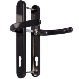 UPVC Door Handles - Black - Lever/Lever - 92mm PZ (Centres) - 210mm Screw to Screw - Backplate 242mm X 34mm - UPVC Door Handle - External Door Handle - Black Replacement UPVC Door Handles