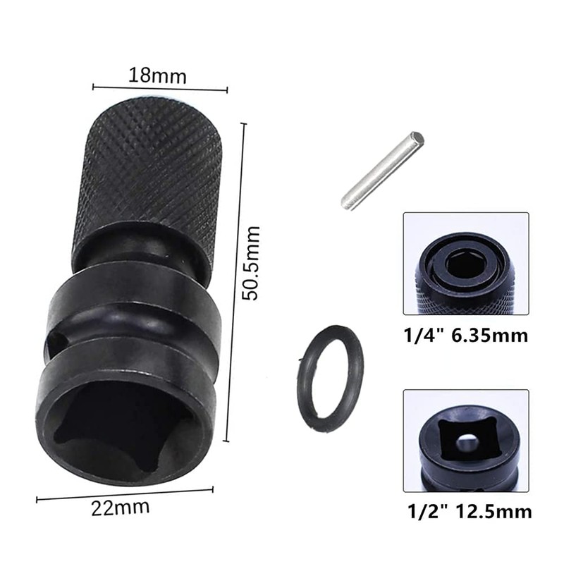 3 Pack Impact Adaptor 1/2 Square Drive to 1/4 Hex