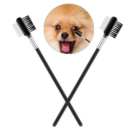 Cuteabc Tear Stain and Flea Comb for Small Dogs - Double-headed Pet Grooming Brush for Removing Crust and Mucus from Face