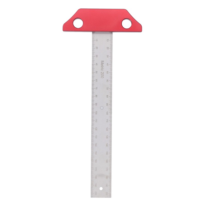 T Square Ruler 8in Drawing Metal Woodworking Layout Measuring Scriber