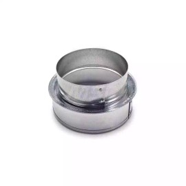 Made in USA Galvanized Round Duct Shortway Reducer, No Crimp, 8" Diam x 6" Diam