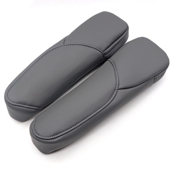 GXARTS Dark Gray Leather Armrest Arm Rest Cover Upholstery for