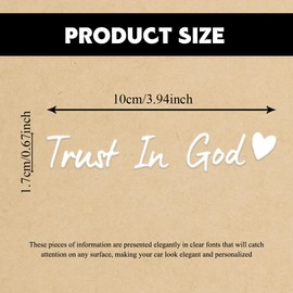 Lyxheth 4PCS Trust in God Rearview Mirror Sticker, Car Decals for Women, Trust in God Mirror Decals, Decorative Vehicle Window Self Affirmations Stickers Interior Accessories Fit Most Cars (White)