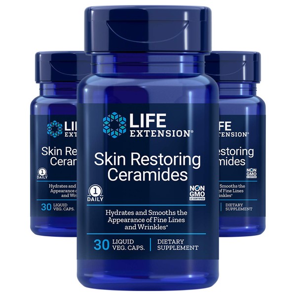 Life Extension Skin Restoring Ceramides, 30 capsules - Pack of 3