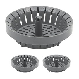 Kitchen Sink Strainer 3.25" - Dripsie Anti-Clog Food Catcher, Flexible Drain Basket, Dishwasher Safe, Standard Fit, Made in USA (3-Pack Gray)