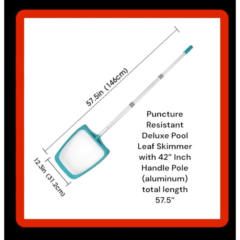 Mainstays Puncture Resistant Deluxe Pool Leaf Skimmer with 42” Inch