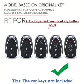 SANRILY Plating TPU 3/4/5 Button Key Fob Cover for Chevy Malibu Equinox Cruze Camaro Tahoe Silverado Traverse Blazer Sonic Keyless Smart Key Case with Keychain Red