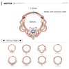Drperfect 9PCS 16G Septum Rings Opal Daith Earrings Hoop Nose