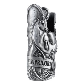 Metal Lighter Case Fits BIC, It Covers Standard Full Size Bic Lighter in J6. Zodiac Astrology Lighter Case, Design in Capricorn. One Piece Per Order