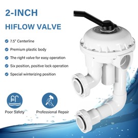 Bzsunway Replace Part for 261050 2-Inch HiFlow Multiport Valve with Plumbing Suitable for Pool/Spa D.E. and Sand Filter