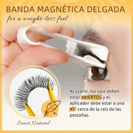 Ldnesd Pestañas Magnéticas 2 Pares Sin Pegamento, Kit De Pestañas Postizas Naturales Reutilizables Con Clip Magnético Y Aplicador, Fáciles De Poner As
