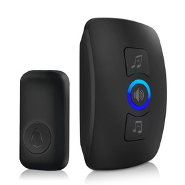 Douevo Doorbell Chime, IP55 Water Resistant, 60 Melodies, 5 Levels of Volume, LED Flashing Doorbell, 1000+ Foot Range, for Homes, Offices, Classrooms and Apartments(1 Receivers x 1 Push Buttons)