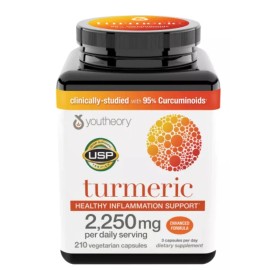 youtheory Turmeric 2500mg Enhanced Formula 210 Capsules Exp 9/2025