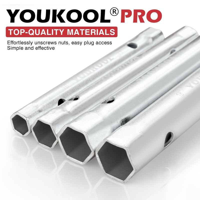 YOUKOOL 10-Piece Plumbers Spanner Wrench Set - Dual-Ended Socket Wrench