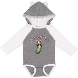 inktastic Dill-Lightful Pickle Long Sleeve Creeper 12 Months Granite & White W Ears 45bbe