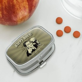 Happy Hour Gentlemen Start Your Livers Funny Humor Rectangle Pill Case Trinket Gift Box
