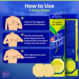 NipGuards - Guaranteed Nipple Protection Since 1998 for Endurance Athletes. Complete Protection in All Race Distances - Even Ultra Marathon 100 Milers! Water Proof. Sweat Proof (60 Pairs) Nude