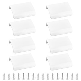 MOROBOR 8pcs Finger Edge Pull Aluminum Alloy Invisible Wardrobe Handles Recessed Concealed Handles for Cabinets, Drawers, Sliding Doors, Closets(50mm, white)