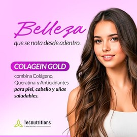 Colagein Gold Q10 (180 Tabletas de 550 mg/cu) - Suplemento alimenticio con colageno hidrolizado, queratina, resveratrol, Q10, acai, blueberry, noni, a