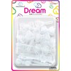 Dream World Self Hinge Barrette Ribbon Clear & White Mix