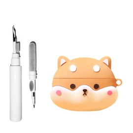 [3 in 1] TSVSXS Cute Case Compatible with Bose Ultra Open Earbuds with Keychain, Anime Silicone Dog Protective Cover Bose Ultra Open for Kids with Cleaning Kit